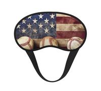 Masque de sommeil avec drapeau américain et baseball pour femmes, filles, hommes, masque doux et confortable avec sangle réglable pour les yeux, couverture occultante pour voyage, yoga, sieste