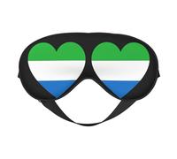 Masque de sommeil avec drapeau de la Sierra Leone Love 14 Masque pour les yeux doux avec sangle réglable pour femmes et hommes en voyage, au travail et à la maison