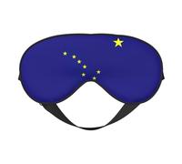 Masque de sommeil avec drapeau de l'État de l'Alaska, masque pour les yeux 100 % soie naturelle de mûrier avec couvre-yeux ultra doux pour dormir, voyage, sieste