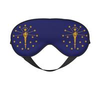 Masque de sommeil avec drapeau de l'État de l'Indiana, masque pour les yeux 100 % soie de mûrier naturelle avec couvre-yeux ultra doux pour dormir, voyage, sieste
