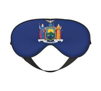 Masque de sommeil avec drapeau de l'État de New York, masque pour les yeux 100 % soie de mûrier naturelle avec couvre-yeux ultra doux pour dormir, voyage, sieste