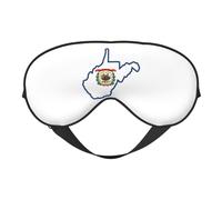Masque de sommeil avec drapeau de l'État de Virginie-Occidentale, masque pour les yeux 100 % soie de mûrier naturelle avec couvre-yeux ultra doux pour dormir, voyage, sieste