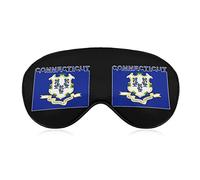 Masque de sommeil avec drapeau de l'état du Connecticut Masque pour les yeux portable avec sangle réglable pour hommes et femmes