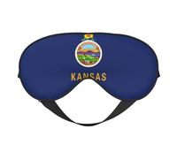 Masque de sommeil avec drapeau de l'État du Kansas - Confortable pour dormir - Masque de sommeil bloquant la lumière avec sangle réglable