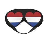 Masque de sommeil avec drapeau des Pays-Bas Love 14 Masque pour les yeux doux avec sangle réglable pour femmes et hommes Voyage Travail Maison