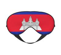 Masque de sommeil avec drapeau du Cambodge, masque pour les yeux 100 % soie de mûrier naturelle avec couvre-yeux ultra doux pour dormir, voyage, sieste