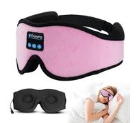 Masque de sommeil avec écouteurs, bandeau avec Bluetooth 5.4, bandeau, casque Bluetooth pour les personnes dormant sur le côté homme/femme, sieste et soulagement de l'insomnie, noir (rose)