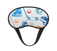 Masque de sommeil avec éléments de hockey pour adultes - Motif créatif - Bloque la lumière - Aide à la sieste - Pour voyage, insomnie, camping
