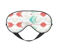 Masque de sommeil avec flèches corail et bleu sarcelle - Bloque la lumière - Cadeau essentiel de voyage pour homme et femme