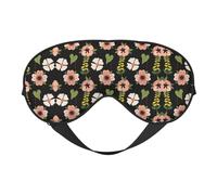 Masque de sommeil avec fleur de jasmin rose - Réglable - Confortable - Doux - Réversible - Repos de nuit