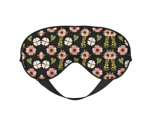 Masque de sommeil avec fleur de jasmin rose - Réglable - Confortable - Doux - Réversible - Repos de nuit