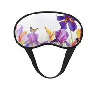 Masque de sommeil avec fleur d'iris et papillon pour dormir sur le côté, masque de nuit pour homme et femme, masque doux et confortable pour les voyages, la sieste