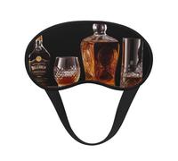 Masque de sommeil avec images de bière de whisky pour dormir sur le côté, masque occultant pour homme et femme, masque de sommeil sans pression, doux, respirant, confortable, bandeau pour les yeux