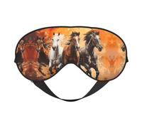 Masque de sommeil avec impression artistique de chevaux, couverture douce et respirante pour les voyages, le travail de nuit et la méditation