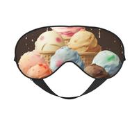 Masque de sommeil avec impression crème glacée pour femmes et hommes - Impression double face en soie douce