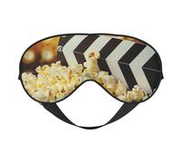 Masque de sommeil avec impression de film cinéma et pop-corn pour femmes et hommes - Impression double face en soie douce