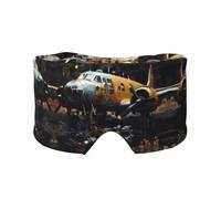 Masque de sommeil avec impression de machine volante vintage, cache-yeux et oreilles, méditation, voyage, respirant, réglable et couverture complète
