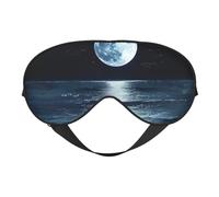 Masque de sommeil avec impression pleine lune dans la nuit pour homme et femme - Impression double face en soie douce