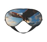 Masque de sommeil avec imprimé aigle patriotique - Masque de sommeil soyeux pour homme et femme - Pour voyage, sommeil et relaxation
