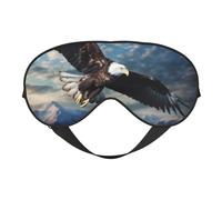 Masque de sommeil avec imprimé aigle patriotique - Masque de sommeil soyeux pour homme et femme - Pour voyage, sommeil et relaxation