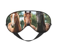 Masque de sommeil avec imprimé animaux chevaux, bandeau pour les yeux de nuit, couverture douce pour les yeux pour homme et femme, pour voyage, sieste et méditation