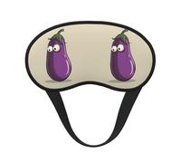 Masque de sommeil avec imprimé aubergine de dessin animé, masque de sommeil pour homme et femme pour une obscurité totale, réduit les gonflements des yeux