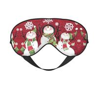 Masque de sommeil avec imprimé bonhomme de neige pour les yeux - Masque pour les yeux - Pour dormir la nuit - Voyage en avion