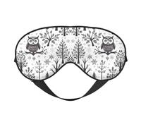 Masque de sommeil avec imprimé branches d'arbre et hibou, masque confortable pour les yeux pour les voyages, la sieste et le sommeil