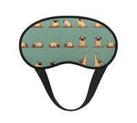 Masque de sommeil avec imprimé carlin de yoga, blocage de la lumière, doux et confortable, pour homme et femme, pour dormir, voyage, travail de nuit