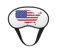 Masque de sommeil avec imprimé carte du drapeau des États-Unis - Couverture souple - Sans pression pour dormir - Masques pour les yeux pour les personnes dormant sur le côté