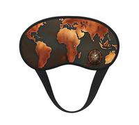 Masque de sommeil avec imprimé carte du monde rouille pour dormeurs sur le côté, joli masque occultant pour la maison ou les voyages