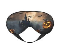 Masque de sommeil avec imprimé chauve-souris volantes pour Halloween, masque doux pour les yeux avec sangle réglable pour dormir, voyager et se détendre