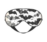 Masque de sommeil avec imprimé chauve-souris volantes pour Halloween, masque doux pour les yeux avec sangle réglable pour dormir, voyager et se détendre