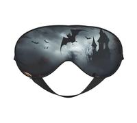 Masque de sommeil avec imprimé chauve-souris volantes pour Halloween, masque doux pour les yeux avec sangle réglable pour dormir, voyager et se détendre