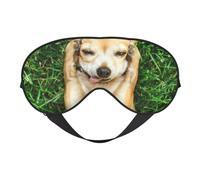 Masque de sommeil avec imprimé chien chihuahua - Masque pour les yeux - Masque pour les yeux - Pour dormir la nuit - Voyage en avion