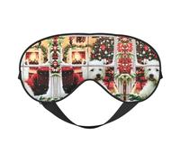 Masque de sommeil avec imprimé chien de Noël - Masque pour les yeux - Masque pour les yeux - Pour dormir la nuit - Voyage en avion