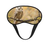Masque de sommeil avec imprimé chouette debout sur l'arbre - Bloque la lumière - Doux et confortable - Pour homme et femme - Pour dormir, voyage, travail de nuit