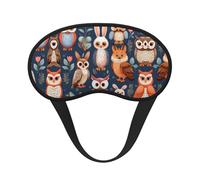 Masque de sommeil avec imprimé chouette, lapin, oiseau, renard, couverture souple sans pression pour dormir, masques pour les yeux pour les personnes dormant sur le côté