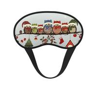 Masque de sommeil avec imprimé chouettes de Noël sur une branche pour dormeurs sur le côté - Joli masque occultant pour la maison ou les voyages