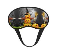 Masque de sommeil avec imprimé citrouille d'Halloween, 100 % blocage de la lumière, masque pour les yeux avec sangle réglable