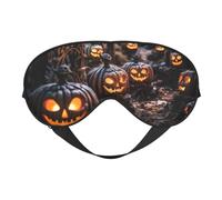 Masque de sommeil avec imprimé citrouille d'Halloween - Bloque la lumière - Bandeau tendance pour homme et femme - Pour la sieste en avion