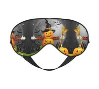 Masque de sommeil avec imprimé citrouille d'Halloween - Masque pour les yeux - Masque pour les yeux - Pour dormir la nuit, voyage, avion