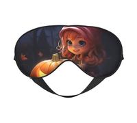 Masque de sommeil avec imprimé citrouille pour Halloween, masque doux pour les yeux avec sangle réglable pour dormir, voyager et se détendre