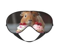 Masque de sommeil avec imprimé cochons d'Inde et cupcakes - Bloque la lumière - Bandeau tendance pour homme et femme - Pour la sieste en avion