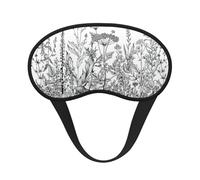 Masque de sommeil avec imprimé de fleurs noires et blanches, masque de sommeil pour homme et femme pour une obscurité totale, réduit les gonflements des yeux