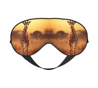 Masque de sommeil avec imprimé deux girafes qui courent sur la rue, bloque la lumière, bandeau tendance pour les yeux pour femmes et hommes en avion
