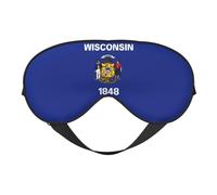Masque de sommeil avec imprimé drapeau de l'État du Wisconsin - Masque de sommeil soyeux pour les yeux - Pour homme et femme - Pour voyage, sommeil et relaxation