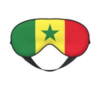 Masque de sommeil avec imprimé drapeau du Sénégal - Effet soie - Pour homme et femme - Pour voyage, sommeil et relaxation
