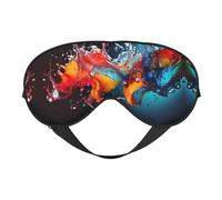 Masque de sommeil avec imprimé éclaboussures colorées - Masque de sommeil soyeux pour les yeux pour homme et femme - Pour voyage, sommeil et relaxation