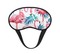 Masque de sommeil avec imprimé flamant rose et feuille verte pour dormeurs sur le côté, masque occultant mignon pour la maison ou les voyages